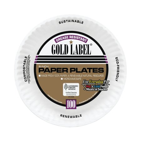 Ajm Packaging Coated Paper Plates, 6", White, Round, PK1200 CP6OAWH